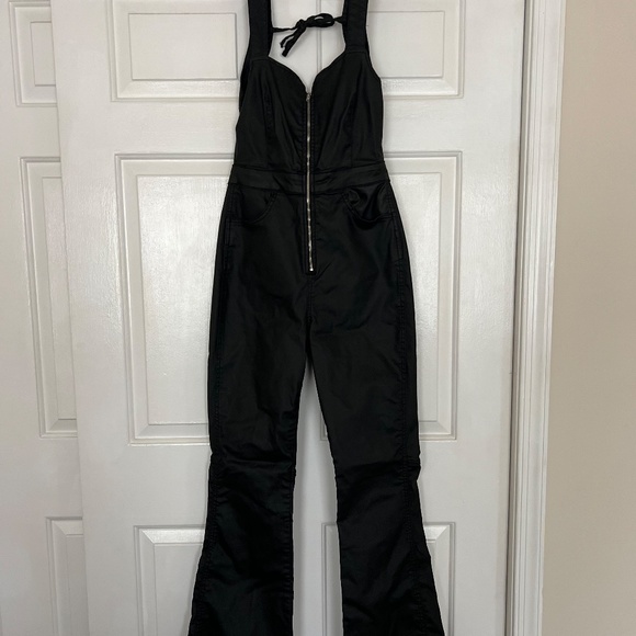 Free People CRVY 2nd Ave Vegan Leather Jumpsuit - Picture 2 of 3